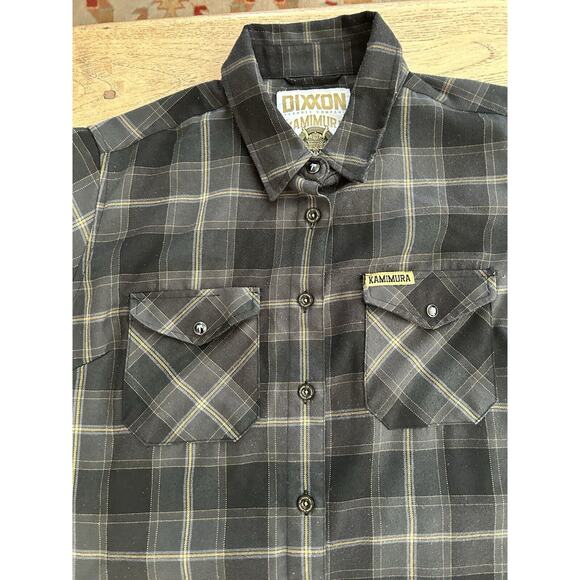 Dixxon Flannel Shirt Womens Small Kamimura Blacksmith Long Sleeve Black Plaid L - Picture 5 of 8